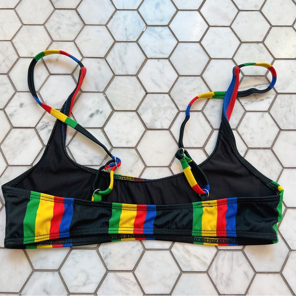 RIS-K Island Stripes Allure Bikini Top S + Horizon Bikini Bottom XS Swimwear - Picture 5 of 10